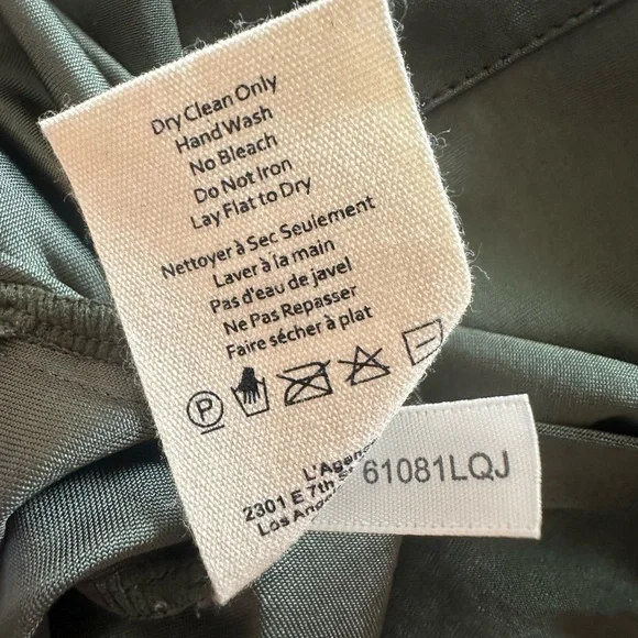 L'agence Rivi Midi Shirt Dress Olive Green XS Utility Business Casual Luxury - Picture 11 of 13